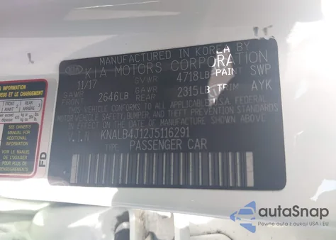 2018 Kia Cadenza Premium из США, поврежденный, VIN KNALB4J12J5116291